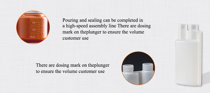 Advantage of 500ml dosing bottle:
Dispenser chamber for measuring