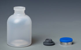 Plastic vaccine vials compared with glass vials