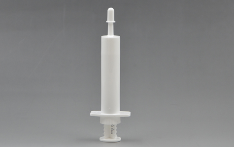 How to use the positioning ring on the veterinary syringe