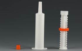 How to use the positioning ring on the veterinary syringe